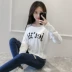 Gamma mát mẻ mùa xuân khí mới thư in áo thun dài tay nữ 9106 áo thun tay lỡ Áo phông