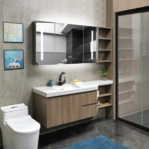 Customized bathroom cabinet toilet wash table combination cabinet sink cabinet marble sink Nordic face wash