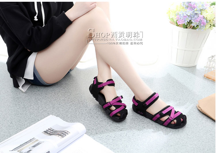 Việt Nam mới cao su baotou đáy phẳng Giày dép nữ Velcro ngoài trời hoang dã Hàn Quốc giản dị cá tính nữ giày nam đẹp 2021