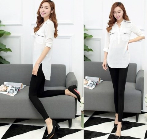 Quần legging cotton mùa thu của phụ nữ phần quần mỏng bên ngoài mặc size lớn chất béo MM thon thả quần eo cao