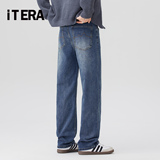 Мужские осенне-зимние свободные прямые джинсы IT ERA plus из плотного бархата в американском стиле, повседневные молодежные длинные брюки в стиле ретро