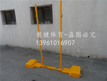Mobile full cast iron badminton stand double column net post dedicated to indoor and outdoor competition halls