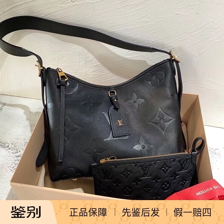 【Kkkk】Lv Louis Vuitton Carryall Embossed Soft Grain Shopping Bag Tote Shoulder Bag