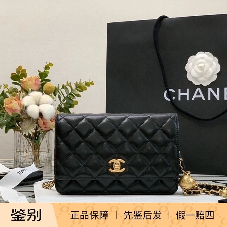 【Kkkk】Chanel Chanel Little Golden Ball Woc Leather Chain Strap Fortune Bag Single Shoulder Bag Crossbody Bag