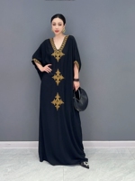2026 new summer Korean style V-neck retro style loose oversized dress slimming fashion versatile women's clothing