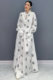 2026 Spring New Fashion Versatile Casual Loose Suit Printed Stand Collar Long Sleeve Spliced Skirt Set two-piece
