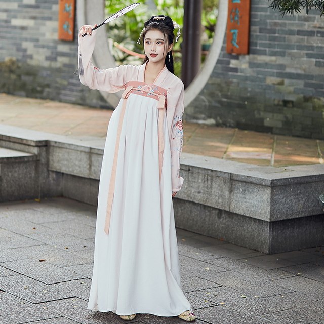 Pansha original Hanfu female student super fairy chest-length underskirt suit autumn and summer cabbage Hanfu female ancient style non-antique costume