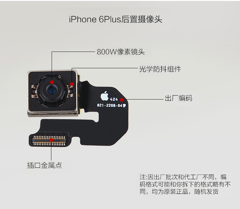 Apple điện thoại di động sửa chữa gốc teardown camera phía sau iPhone5s 6 thế hệ 6 s 7 Cộng Với ống kính lớn phụ kiện