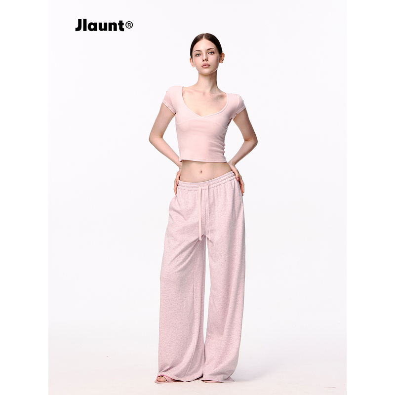 Jlaunt Pink Sweatpants for Women, Stylish and Relaxed Loose-Fit Straight-Leg Casual Pants, American Style Hot Girl Long Pants Jlaunt Pink Sweatpants for Women, Stylish and Relaxed Loose-Fit Straight-Leg Casual Pants, American Style Hot Girl Long Pants