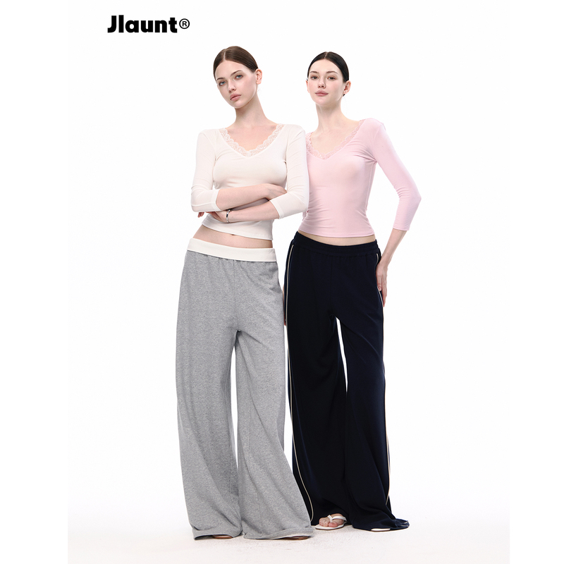 Jlaunt Gray Wide-Leg Pants for Women, Stylish and Relaxed Loose Sweatpants, Straight-Leg Casual Pants, Trendy Sports Pants Jlaunt Gray Wide-Leg Pants for Women, Stylish and Relaxed Loose Sweatpants, Straight-Leg Casual Pants, Trendy Sports Pants