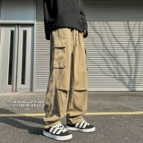 Осеннее термобелье, трендовые штаны, в корейском стиле, оверсайз, свободный прямой крой