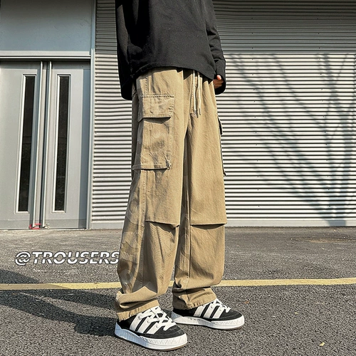 Осеннее термобелье, трендовые штаны, в корейском стиле, оверсайз, свободный прямой крой