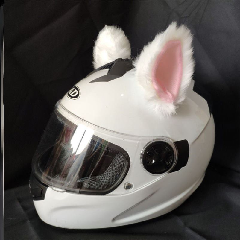 Locomotive Safety Helmet Adornment Female Cat Ears Plush Electric Car Female Knight Locomotive Ski Armor Detachable Cute