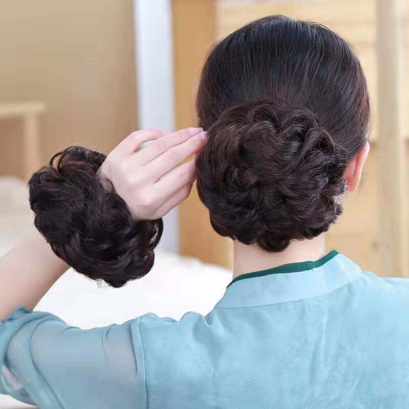 Wig female big hair ring jewelry plate hair flower bud hair accessories hair bag shape rubber band hair ring fluffy head flower ball head