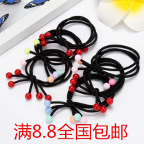 New hair accessories red cherry hair rope Japan and South Korea three in one knotted headrope black high elastic Hairband rubber band