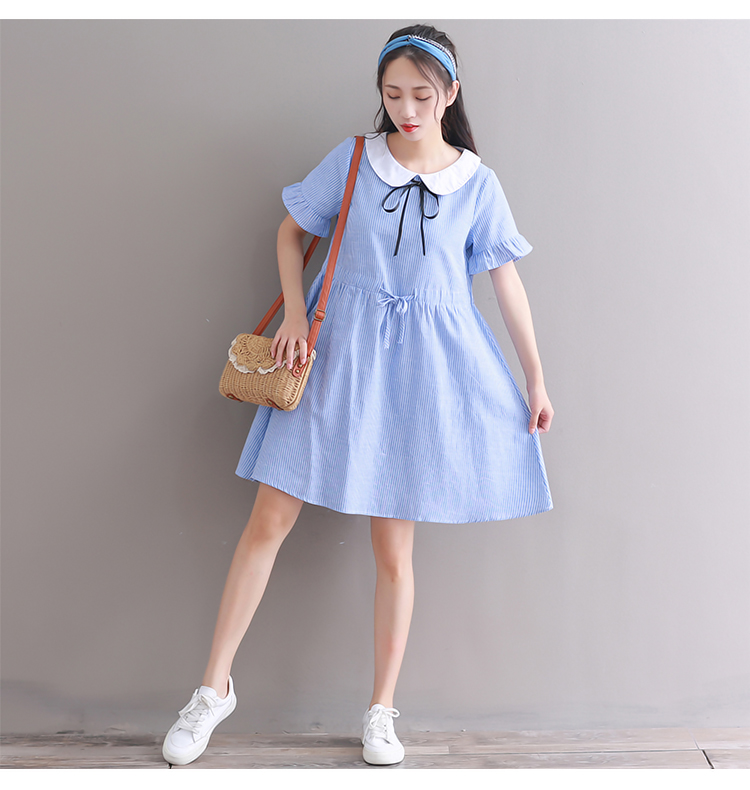 Japanese Collar Bowknot Fresh Lolita Lolita Stripe Girls Short Sleeve ...