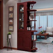 Solid wood wine cabinet porch cabinet modern minimalist living room small apartment partition wall entry shoe cabinet integrated double-sided screen