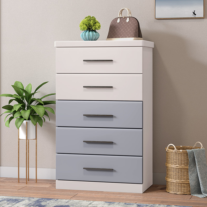 Five-bucket cupboard cabinet minimal modern solid wood bedroom living room against wall five-fight cupboard drawer locker