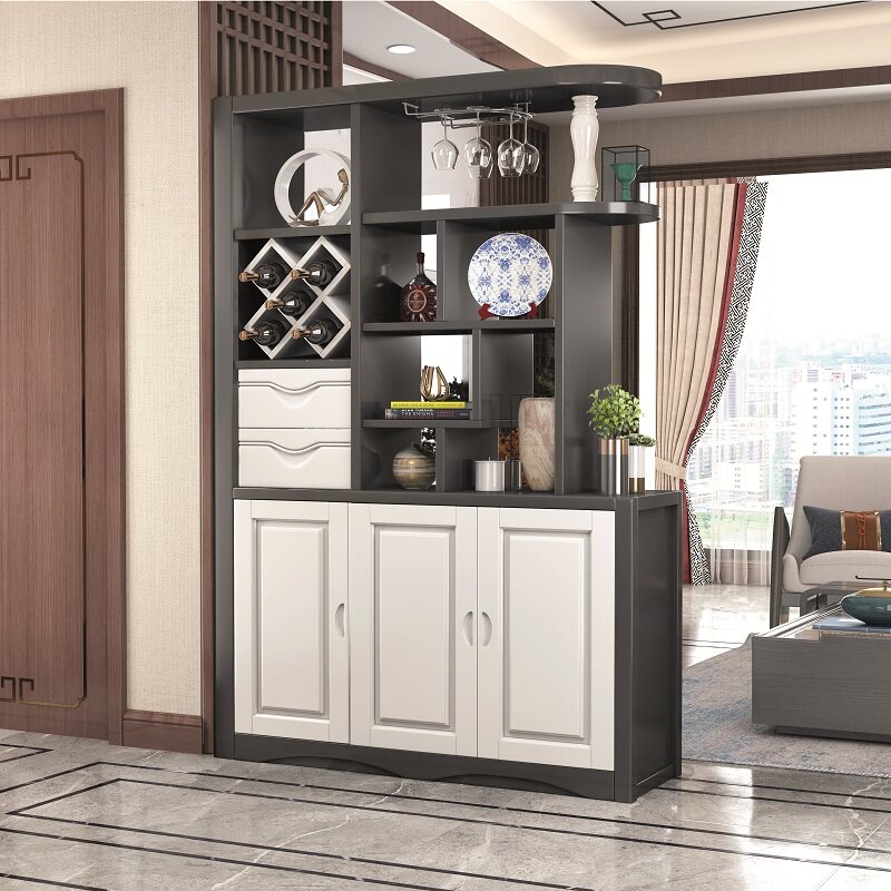 New solid wood porch cabinet shoe cabinet living room screen partition wine cabinet Chinese style modern minimalist double-sided living room cabinet entry - Taobao