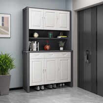 Chinese-style solid wood shoe cabinet simple home entrance cabinet large-capacity multi-layer locker against the wall integrated shoe cabinet shoe shelf