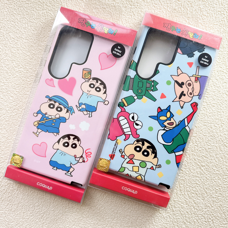 Korean Crayon Shin-Chan Crocodile Superman Samsung S26 Ultra Phone Case Double-Layer S25 Protective Cover Cartoon Cute