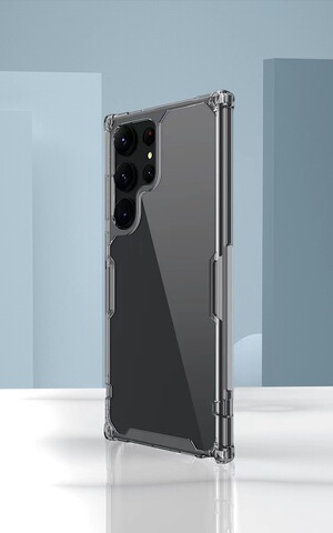 Black — Nillkin Nature Airbag Corner Protection Transparent Clear Silicone TPU S23, S23 Plus, S23 Ultra Samsung Phone Case