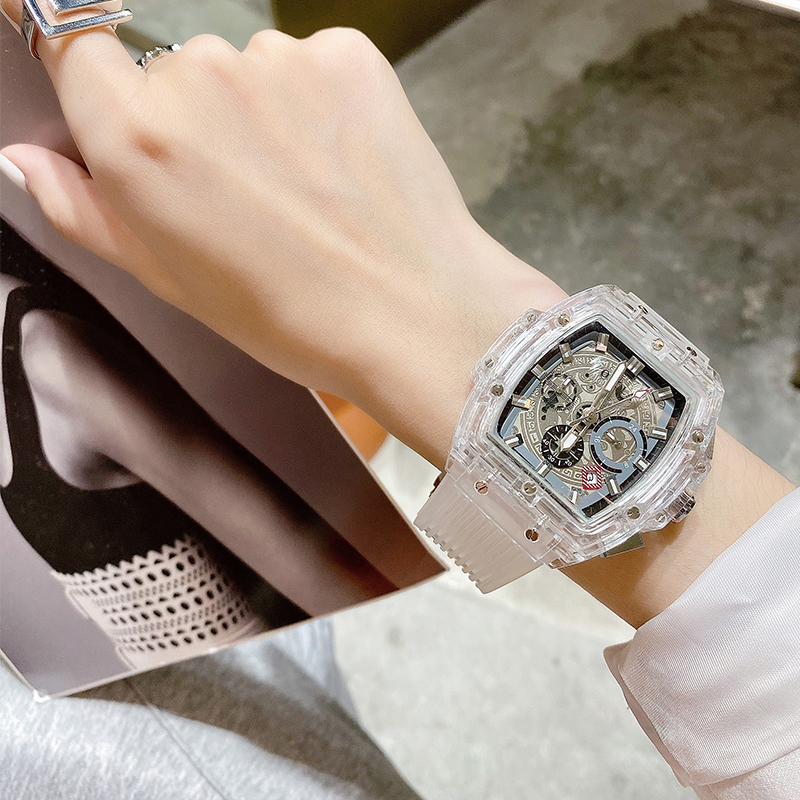 Richard Watch for Male Students, High-Tech Large Dial, Hollow Design, Simple and Elegant, Multifunctional Miller Couple's Watch for Men and Women