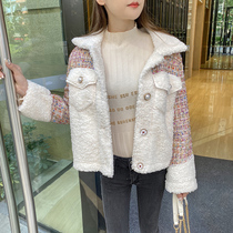 Small fragrant wind Lamb hair short coat thick 2021 New Women autumn and winter Joker casual lamb cashmere coat