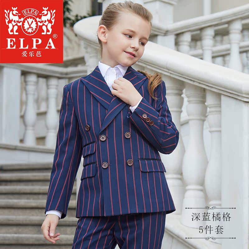 ELPA cô gái ăn mặc nhỏ Suit chủ Performance Piano Suit sọc Anh Gió trẻ em ăn mặc Set.