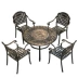 Nội thất Tianjiao Vườn Châu Âu Vườn đúc nhôm BBQ Dinette ngoài trời Sân thượng mở Ban công kết hợp năm mảnh - Đồ gỗ ngoài trời