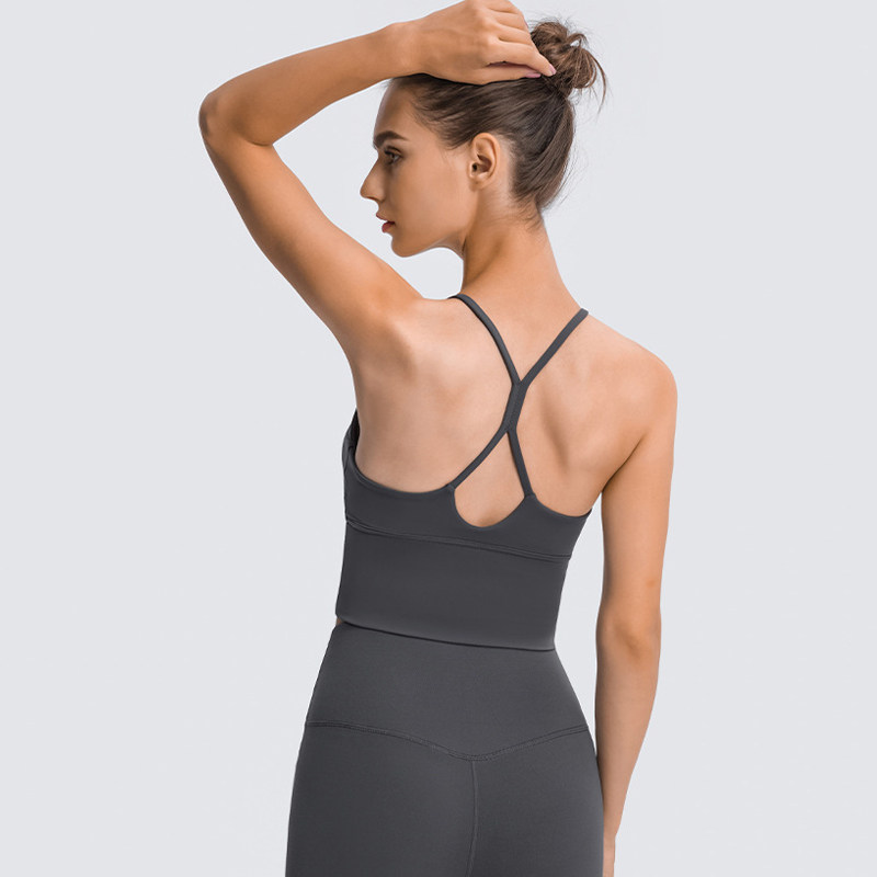 Yoga lingerie beauty with chest pad Pratt hanging with bras gathering speed dry sports vest