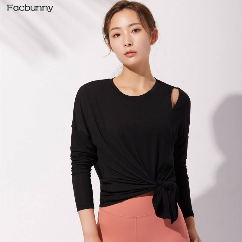 Lulu same yoga suit lady casual loose tie with shirt speed dry sports fitness running long sleeve T-shirt