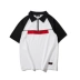Phiên bản Hàn Quốc sang trọng raglan tay áo ngắn POLO áo thun nam đường phố quốc gia in hip hop lỏng nửa áo thun áo polo dài tay Polo
