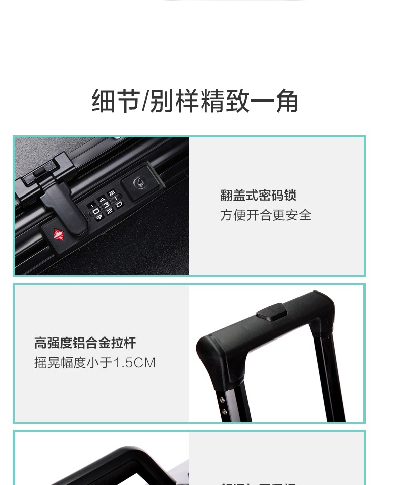Lulu gấu xe đẩy trường hợp hành lý khung nhôm vali nam trường hợp lên máy bay mật khẩu 20/24 inch bánh xe phổ quát - Va li vali túi vải