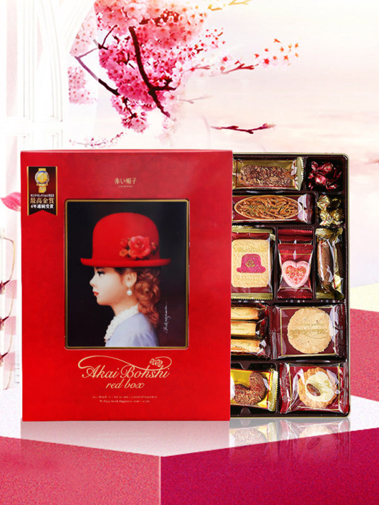 Japan imported Qianpeng Little Red Riding Hood cookies Cookie gift box Red box wedding cake birthday gift 389 grams