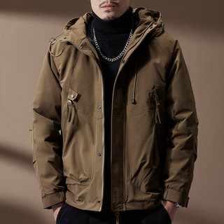 Hochwertige amerikanische outdoor-workwear-daunenjacke für herren im herbst, wasserdichte und warme herausnehmbare innenjacke für herren