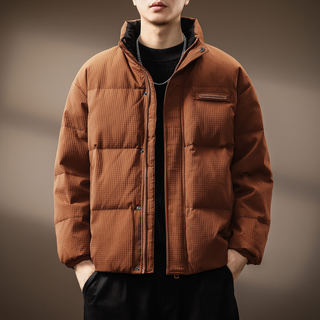 Hochwertige, neue nationalstandard 90 weiße entendaunen-waffel-kapuzen-stehkragen-daunenjacke für herren, neue lockere warme winterjacke