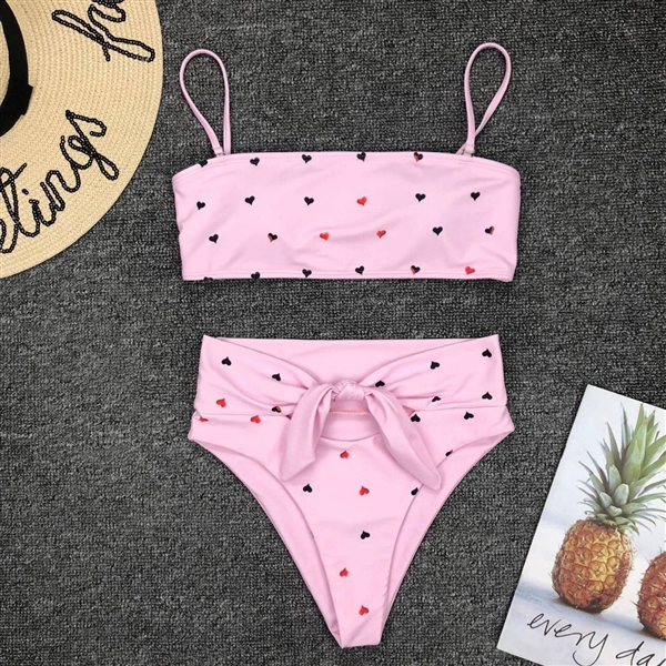 Thắt lưng bikini cao eo yêu in eo cao Thắt lưng bikini tình yêu in - Bikinis