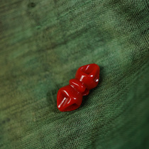 Tibetan red material hand-carved antique texture vajra back cloud accessories accessories separated beads loose beads