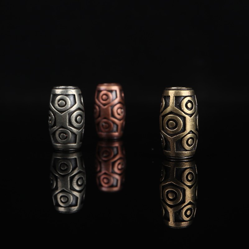 =Ancient craftsmanship=Pure copper nine-eye dzi bead pendant brass nine-eye back cloud DIY accessories accessories loose beads