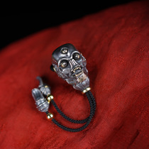 15mm sterling silver double Buddha Buddha forest master three-way cultural toy accessories seal carving to attract wealth and treasure conch disciple bead Buddha head