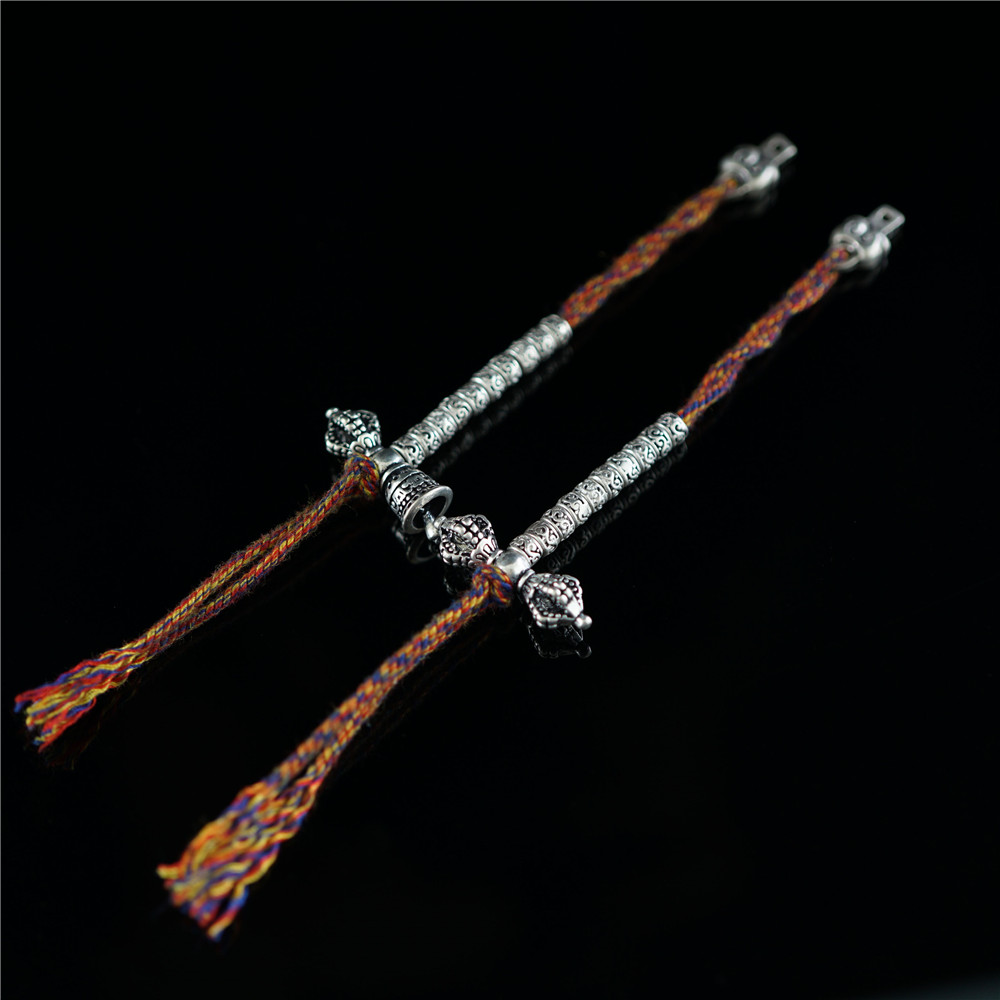 9-10mm non-fading white copper Tibetan silver 37 silver Buddha bead counter tassel Tibetan Buddha bead rosary accessories