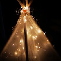 Couple girlfriends romantic dormitory room led small lights flashing lights copper wire starry net red light decorations