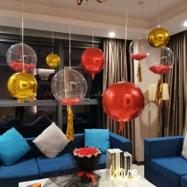 Clothing jewelry store aluminum film balloon layout Net red air transparent wave ball store Opening Ceremony layout