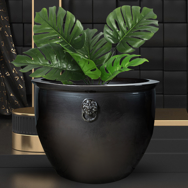 Jingdezhen Ceramic Fish Tank Water Cylinder Brocade Carp Cylinder Lotus Flowers Vat Sleeping Lotus cylinder Turtle Cylinder Living Room Hotel Decorations Hem