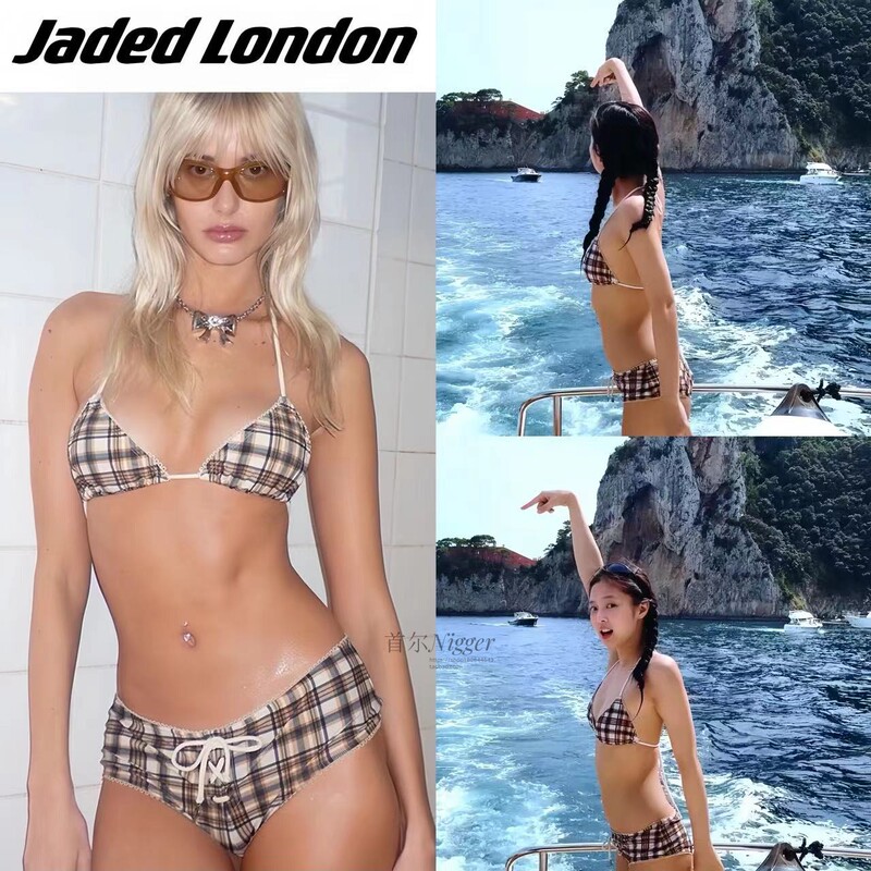In Stock Jaded London Jennie Same Style Bikini Plaid Print Two-Piece Swimsuit Set