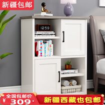 Xinjiang bookcase with door bookshelf floor simple bookcase living room bedroom balcony storage storage cabinet