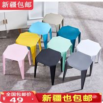 Xinjiang plastic stool home fashion creative living room table stool Net Red adult stool simple low stool square stool