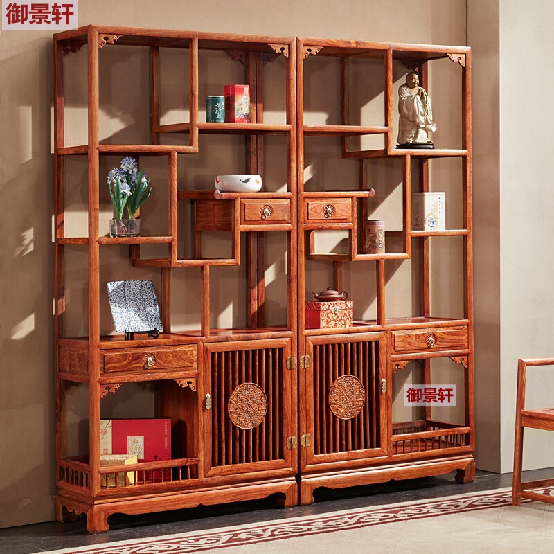 Mahogany Hedgehog Red Sandalwood Bogu Frame Modern Simple Entrance Frame Cabinet Rosewood Duobaoge Solid Wood Antique Shelf