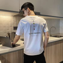 Summer short-sleeved mens trendy brand fashion embroidery T-shirt 2021 New Net Red fashion wild half sleeve shirt shirt